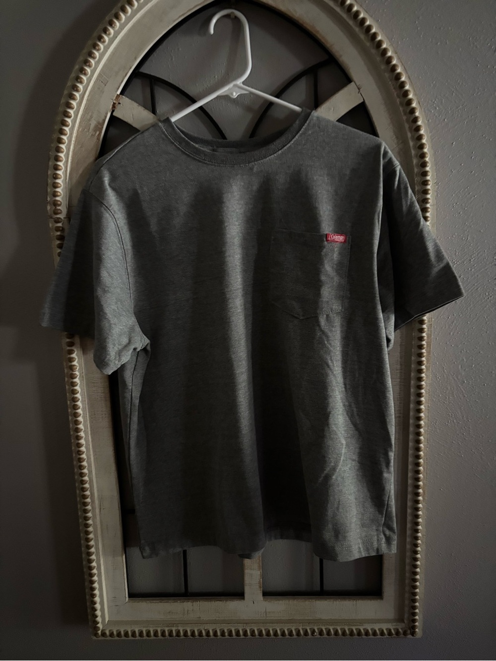 Coleman Gray Short Sleeve Pocket Tee with Red Label